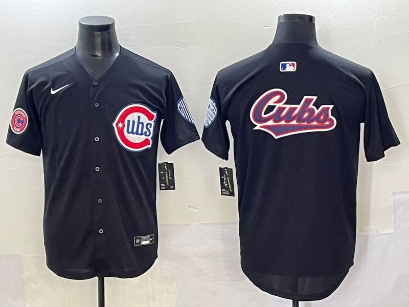 Men 2025 Chicago Cubs Blank Black Fashion Retro Nike MLB Jersey style 6->chicago cubs->MLB Jersey